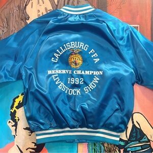 Vintage King Louie FFA Satin Bomber Jacket